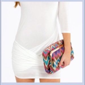 Cute Multicolor Cloth Foldover Clutch